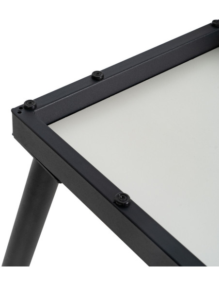 Table à manger extensible moderne Rectangulaire en Bois MDF Marron Métal Noir Celia - 6