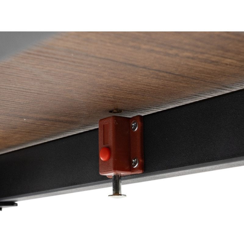 Table à manger extensible moderne Rectangulaire en Bois MDF Marron Métal Noir Celia - 8