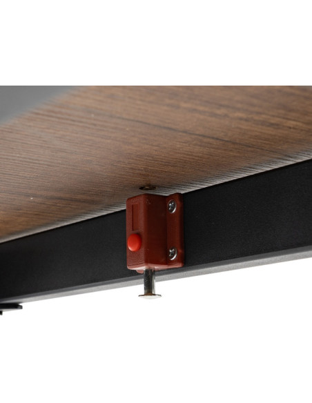 Table à manger extensible moderne Rectangulaire en Bois MDF Marron Métal Noir Celia - 8