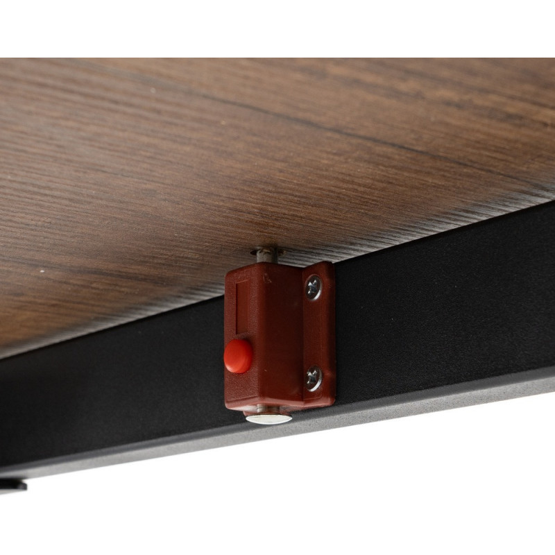 Table à manger extensible moderne Rectangulaire en Bois MDF Marron Métal Noir Celia - 9