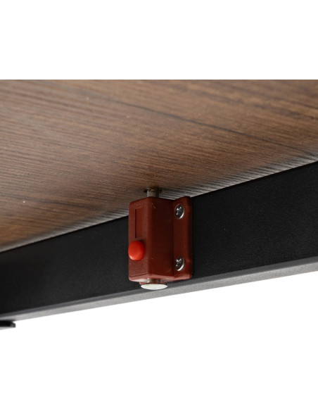 Table à manger extensible moderne Rectangulaire en Bois MDF Marron Métal Noir Celia - 9
