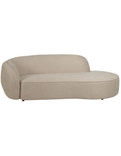 Grand Canapé moderne Arrondi 3 places en Tissu Beige Bois d'hévéa Bois MDF Marcos - 2