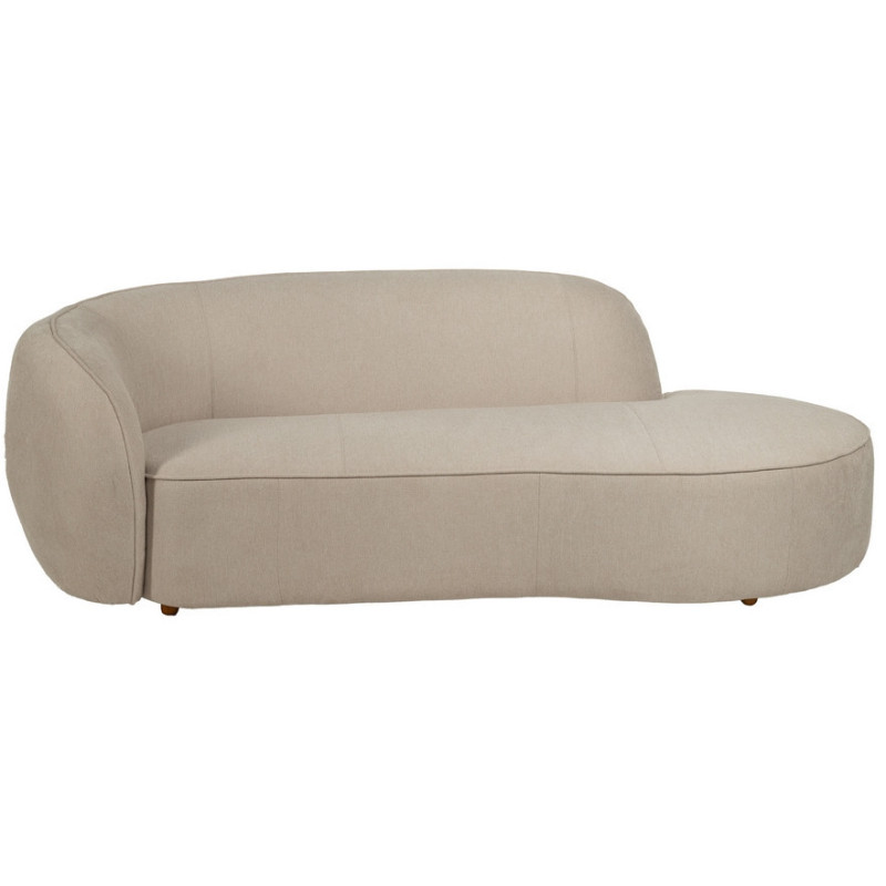 Grand Canapé moderne Arrondi 3 places en Tissu Beige Bois d'hévéa Bois MDF Marcos - 2