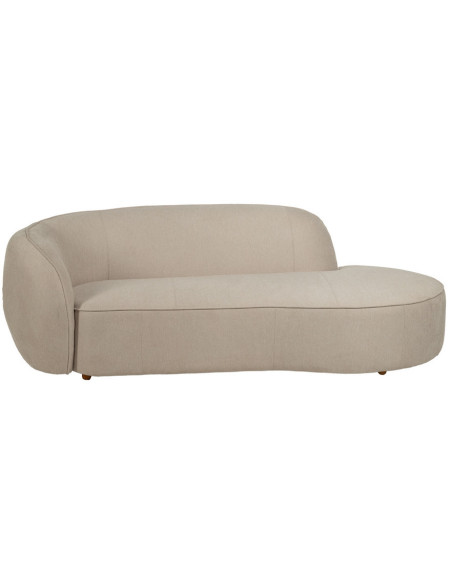 Grand Canapé moderne Arrondi 3 places en Tissu Beige Bois d'hévéa Bois MDF Marcos - 2