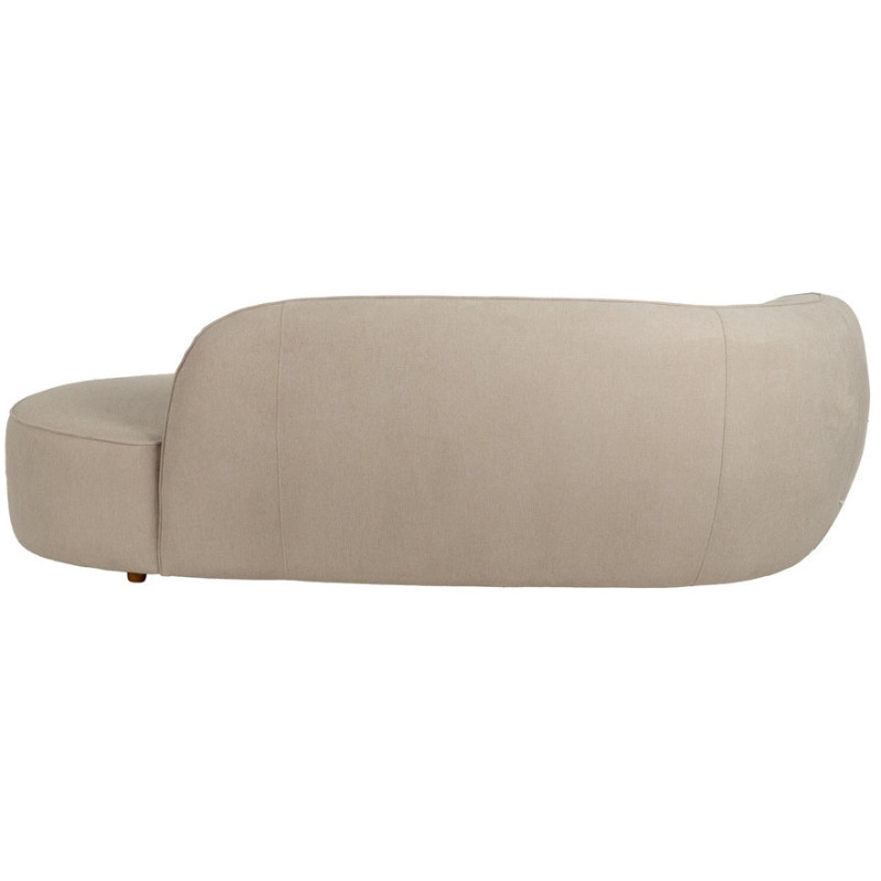 Grand Canapé moderne Arrondi 3 places en Tissu Beige Bois d'hévéa Bois MDF Marcos - 3