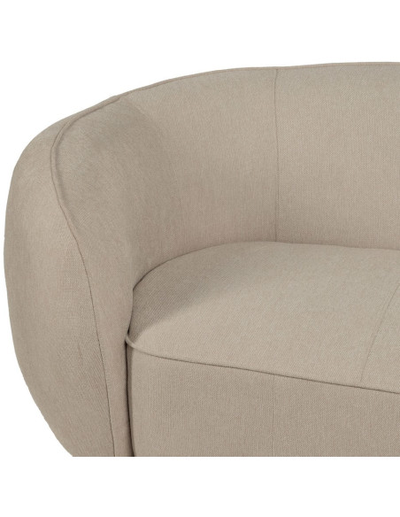 Grand Canapé moderne Arrondi 3 places en Tissu Beige Bois d'hévéa Bois MDF Marcos - 9