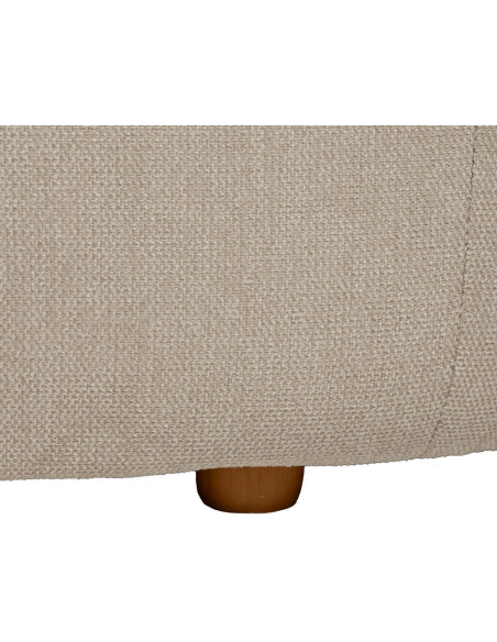 Grand Canapé moderne Arrondi 3 places en Tissu Beige Bois d'hévéa Bois MDF Marcos - 10