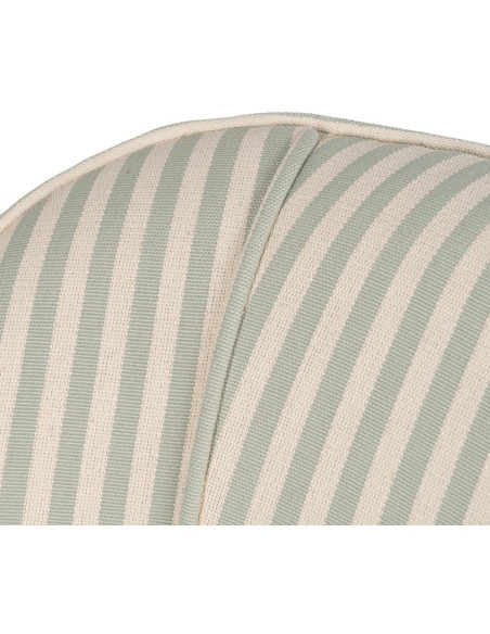 Fauteuil à rayures moderne en Tissu Vert Beige Bois d'hévéa Marron Adaro - 6