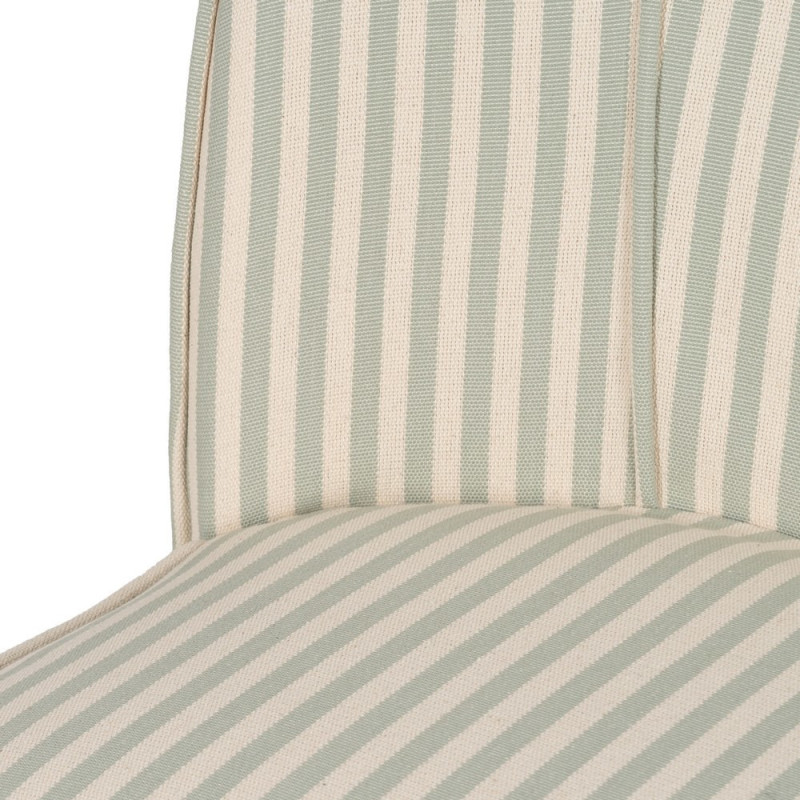 Fauteuil à rayures moderne en Tissu Vert Beige Bois d'hévéa Marron Adaro - 7