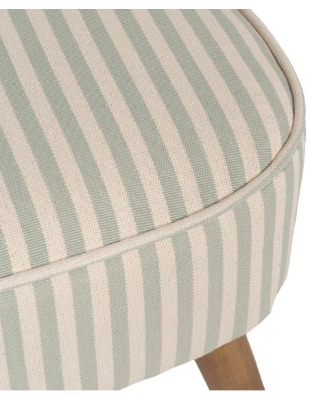 Fauteuil à rayures moderne en Tissu Vert Beige Bois d'hévéa Marron Adaro - 8