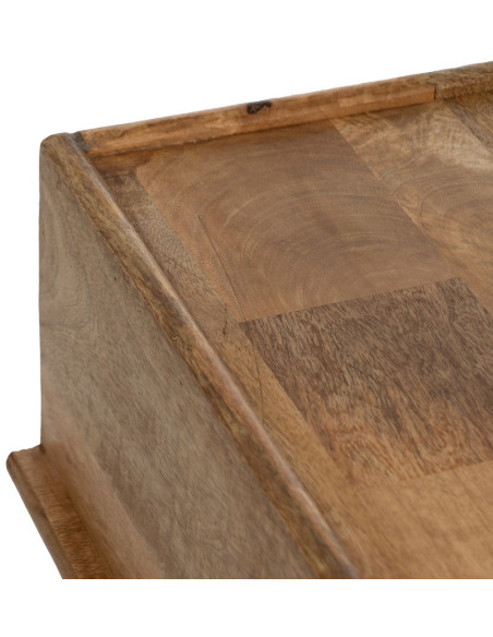 Banc d'entrée moderne 1 tiroir 1 place en Bois de manguier Naturel Othon - 3