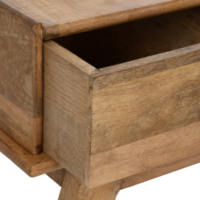 Banc d'entrée moderne 1 tiroir 1 place en Bois de manguier Naturel Othon - 5