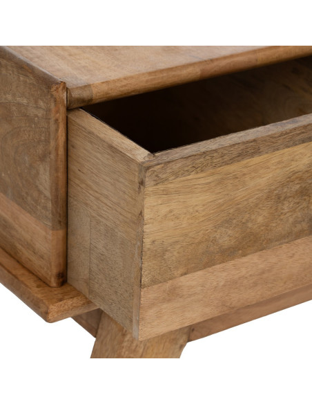 Banc d'entrée moderne 1 tiroir 1 place en Bois de manguier Naturel Othon - 5