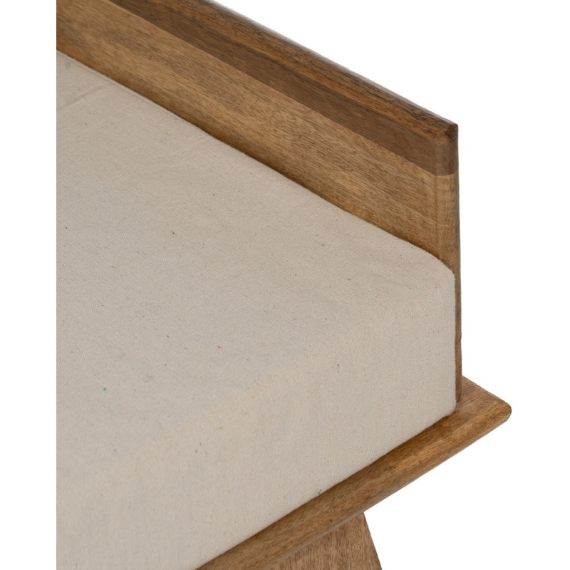 Banc d'entrée moderne 1 tiroir 1 place en Bois de manguier Naturel Othon - 7