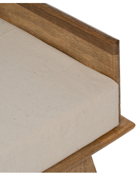 Banc d'entrée moderne 1 tiroir 1 place en Bois de manguier Naturel Othon - 7