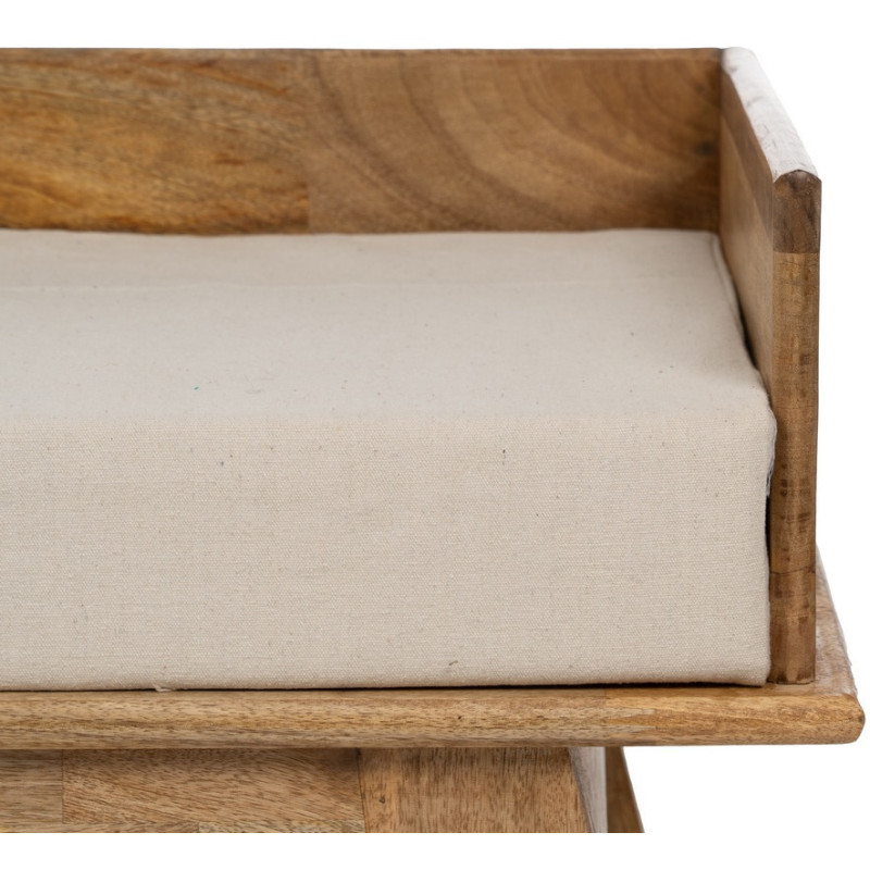 Banc d'entrée moderne 1 tiroir 1 place en Bois de manguier Naturel Othon - 9