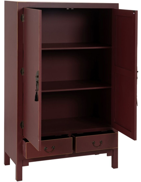 Armoire 2 portes 2 tiroirs en Bois de sapin Tuile Oriente - 8