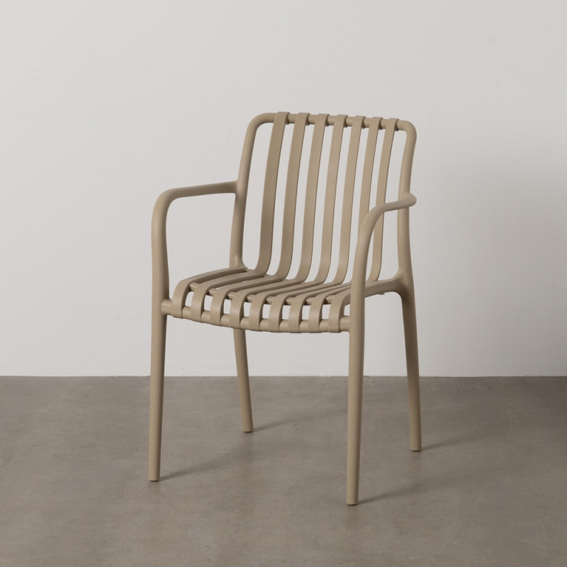 Fauteuil de table extérieur moderne en Polypropylène Beige Tadeo (Lot de 2) - 2