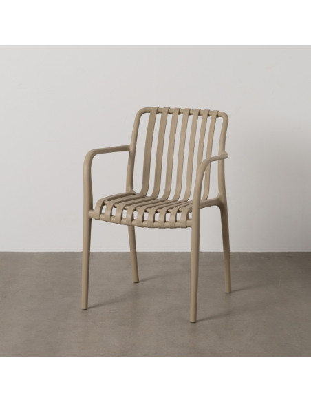 Fauteuil de table extérieur moderne en Polypropylène Beige Tadeo (Lot de 2) - 2