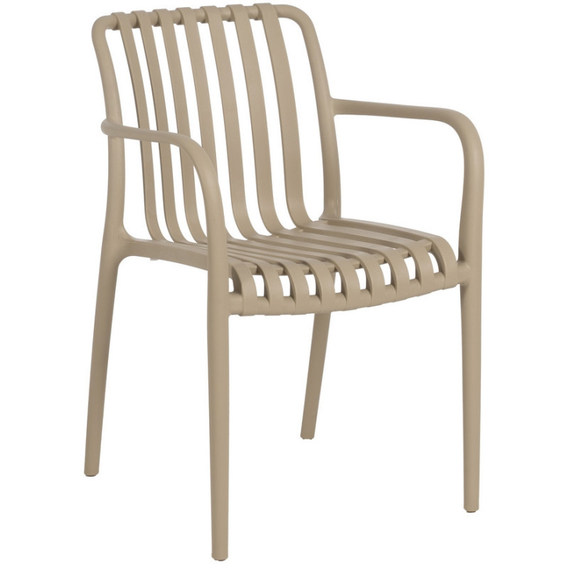 Fauteuil de table extérieur moderne en Polypropylène Beige Tadeo (Lot de 2) - 1