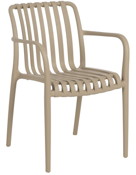 Fauteuil de table extérieur moderne en Polypropylène Beige Tadeo (Lot de 2) - 1