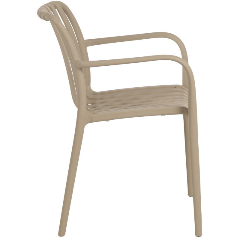 Fauteuil de table extérieur moderne en Polypropylène Beige Tadeo (Lot de 2) - 3