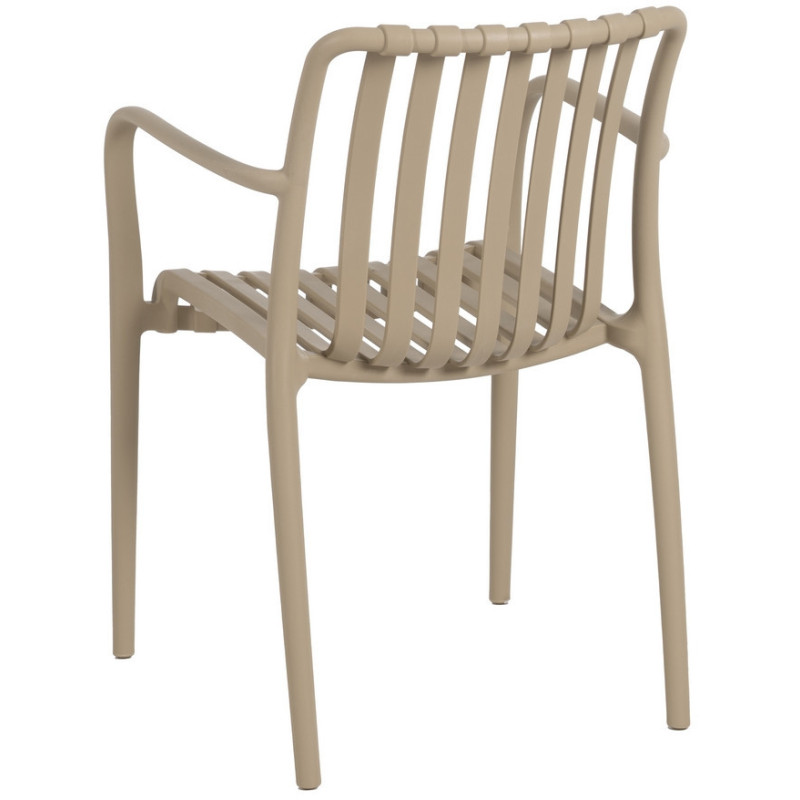 Fauteuil de table extérieur moderne en Polypropylène Beige Tadeo (Lot de 2) - 4