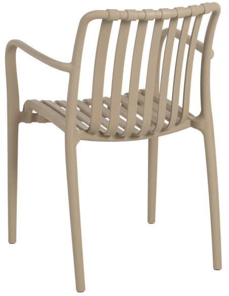 Fauteuil de table extérieur moderne en Polypropylène Beige Tadeo (Lot de 2) - 4