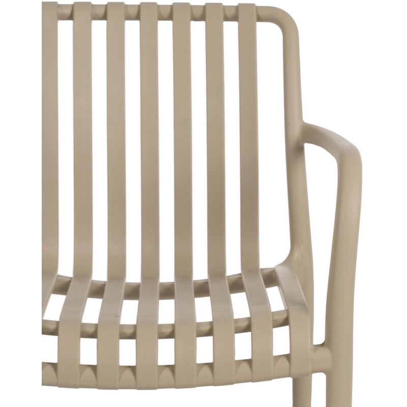 Fauteuil de table extérieur moderne en Polypropylène Beige Tadeo (Lot de 2) - 5