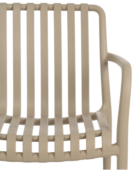 Fauteuil de table extérieur moderne en Polypropylène Beige Tadeo (Lot de 2) - 5