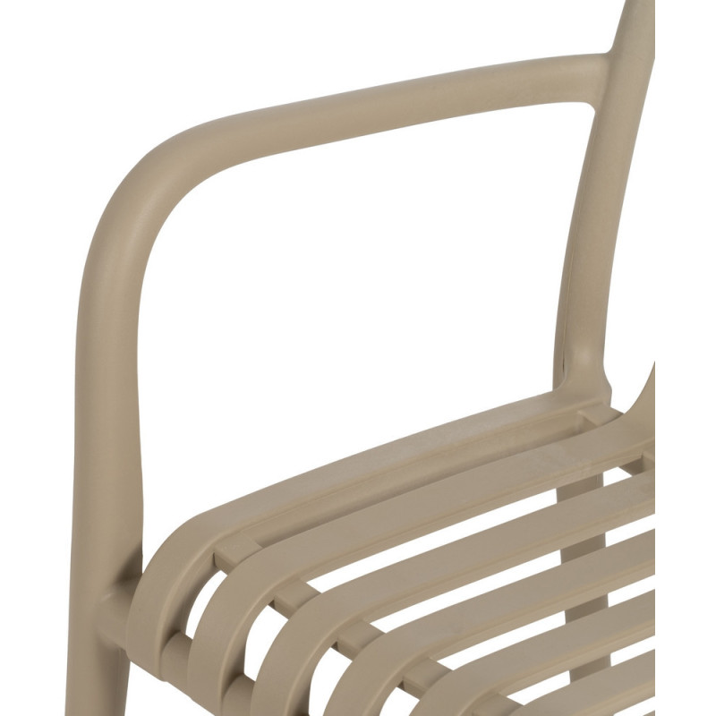 Fauteuil de table extérieur moderne en Polypropylène Beige Tadeo (Lot de 2) - 7