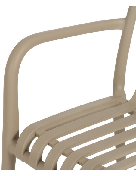 Fauteuil de table extérieur moderne en Polypropylène Beige Tadeo (Lot de 2) - 7