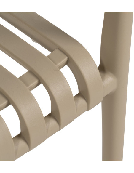 Fauteuil de table extérieur moderne en Polypropylène Beige Tadeo (Lot de 2) - 8