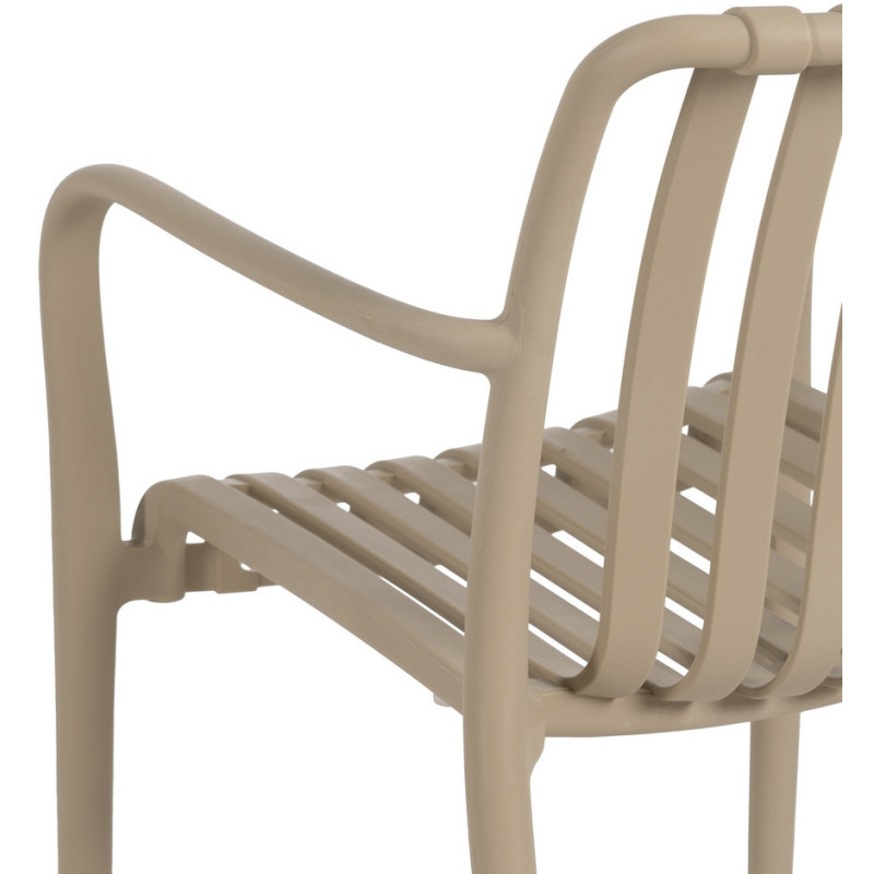 Fauteuil de table extérieur moderne en Polypropylène Beige Tadeo (Lot de 2) - 9