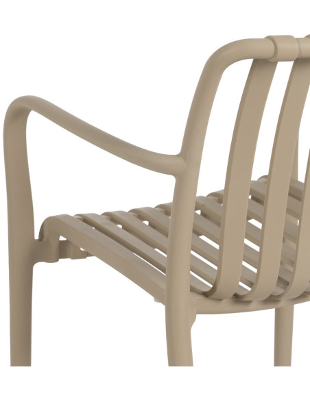 Fauteuil de table extérieur moderne en Polypropylène Beige Tadeo (Lot de 2) - 9