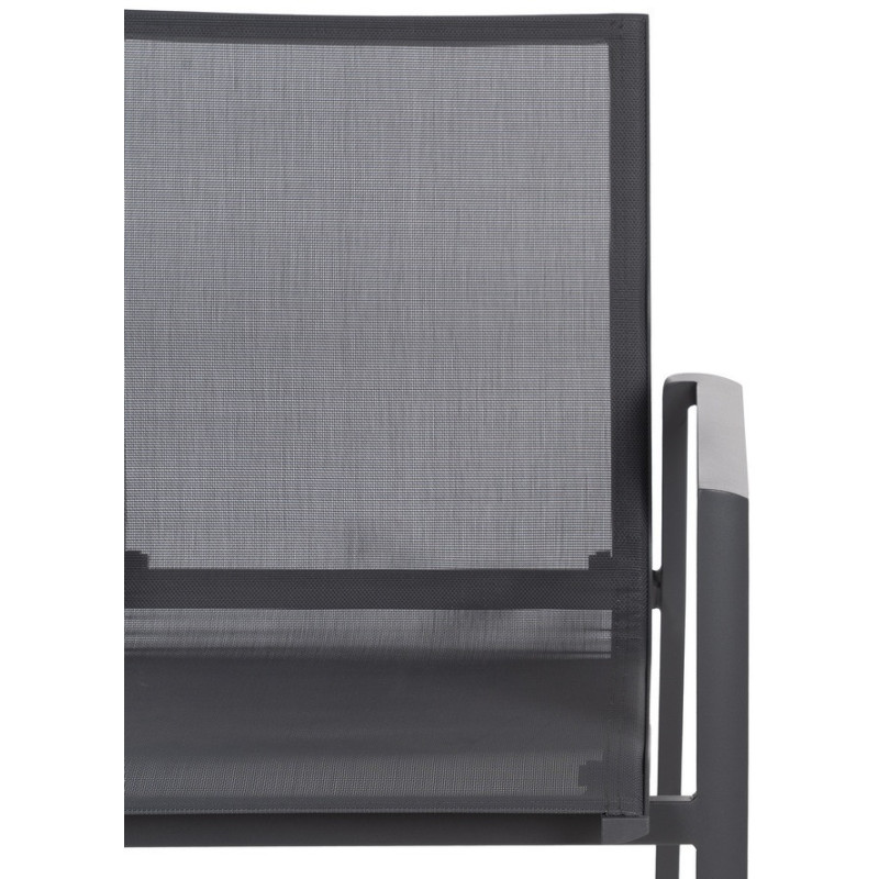 Fauteuil de jardin haut de gamme en Textilène Métal Gris foncé Nelia (Lot de 2) - 4