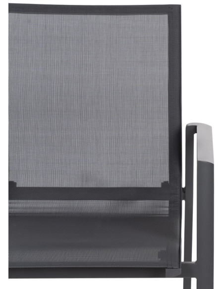 Fauteuil de jardin haut de gamme en Textilène Métal Gris foncé Nelia (Lot de 2) - 4