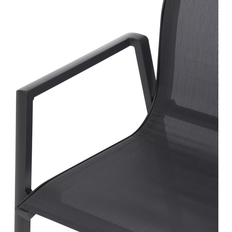 Fauteuil de jardin haut de gamme en Textilène Métal Gris foncé Nelia (Lot de 2) - 5