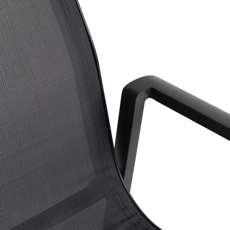 Fauteuil de jardin haut de gamme en Textilène Métal Gris foncé Nelia (Lot de 2) - 7