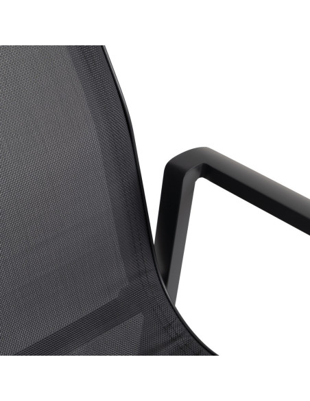 Fauteuil de jardin haut de gamme en Textilène Métal Gris foncé Nelia (Lot de 2) - 7