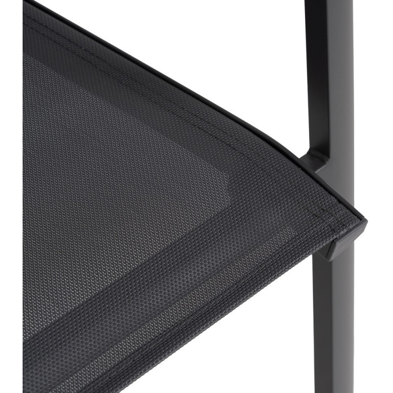 Fauteuil de jardin haut de gamme en Textilène Métal Gris foncé Nelia (Lot de 2) - 8