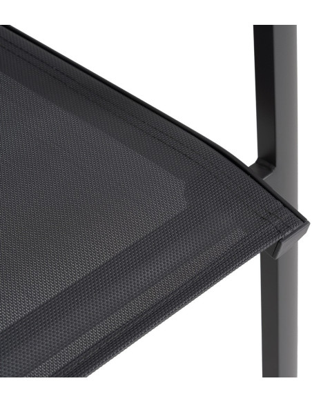 Fauteuil de jardin haut de gamme en Textilène Métal Gris foncé Nelia (Lot de 2) - 8
