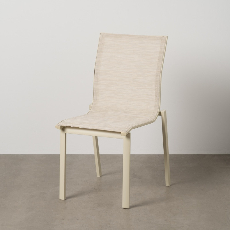 Chaise de jardin haut de gamme en Textilène Métal Beige Nelia (Lot de 2) - 1