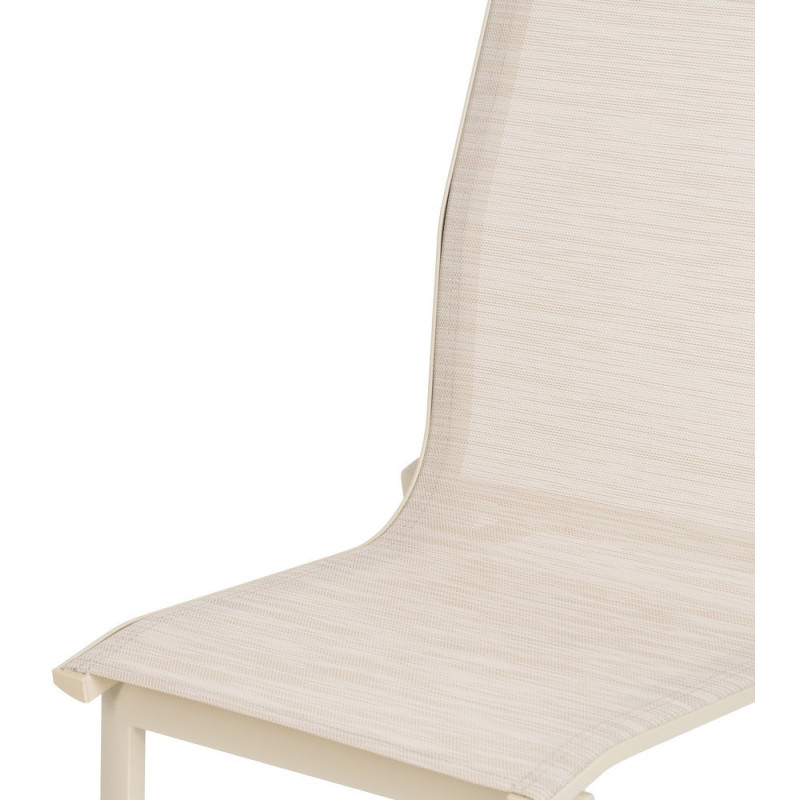 Chaise de jardin haut de gamme en Textilène Métal Beige Nelia (Lot de 2) - 5