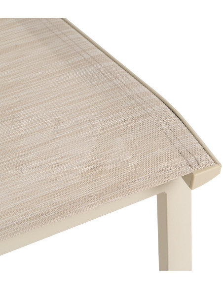 Chaise de jardin haut de gamme en Textilène Métal Beige Nelia (Lot de 2) - 7