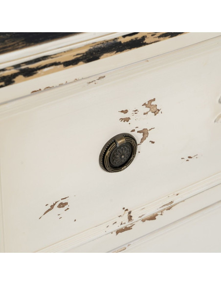 Commode 3 tiroirs en Bois de sapin Blanc Cheryl - 4