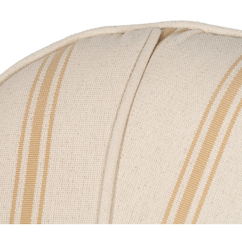 Fauteuil à rayures moderne en Tissu Jaune miel Beige Bois d'hévéa Marron Cedro - 6