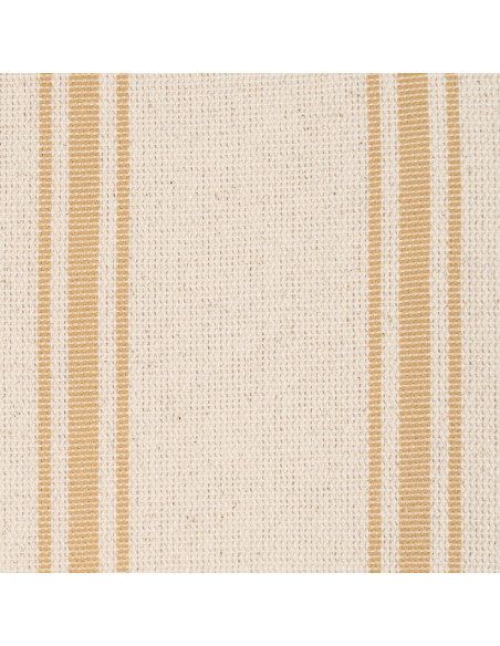 Fauteuil à rayures moderne en Tissu Jaune miel Beige Bois d'hévéa Marron Cedro - 10