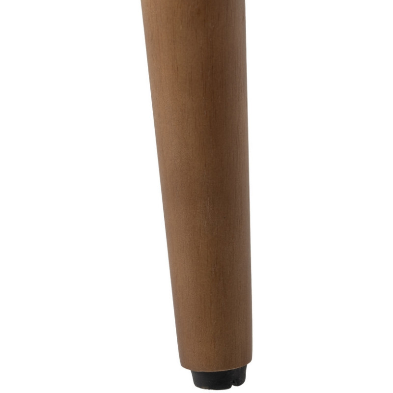 Fauteuil à rayures moderne en Tissu Jaune miel Beige Bois d'hévéa Marron Cedro - 11