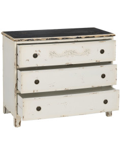Commode 3 tiroirs en Bois de sapin Blanc Cheryl - 2